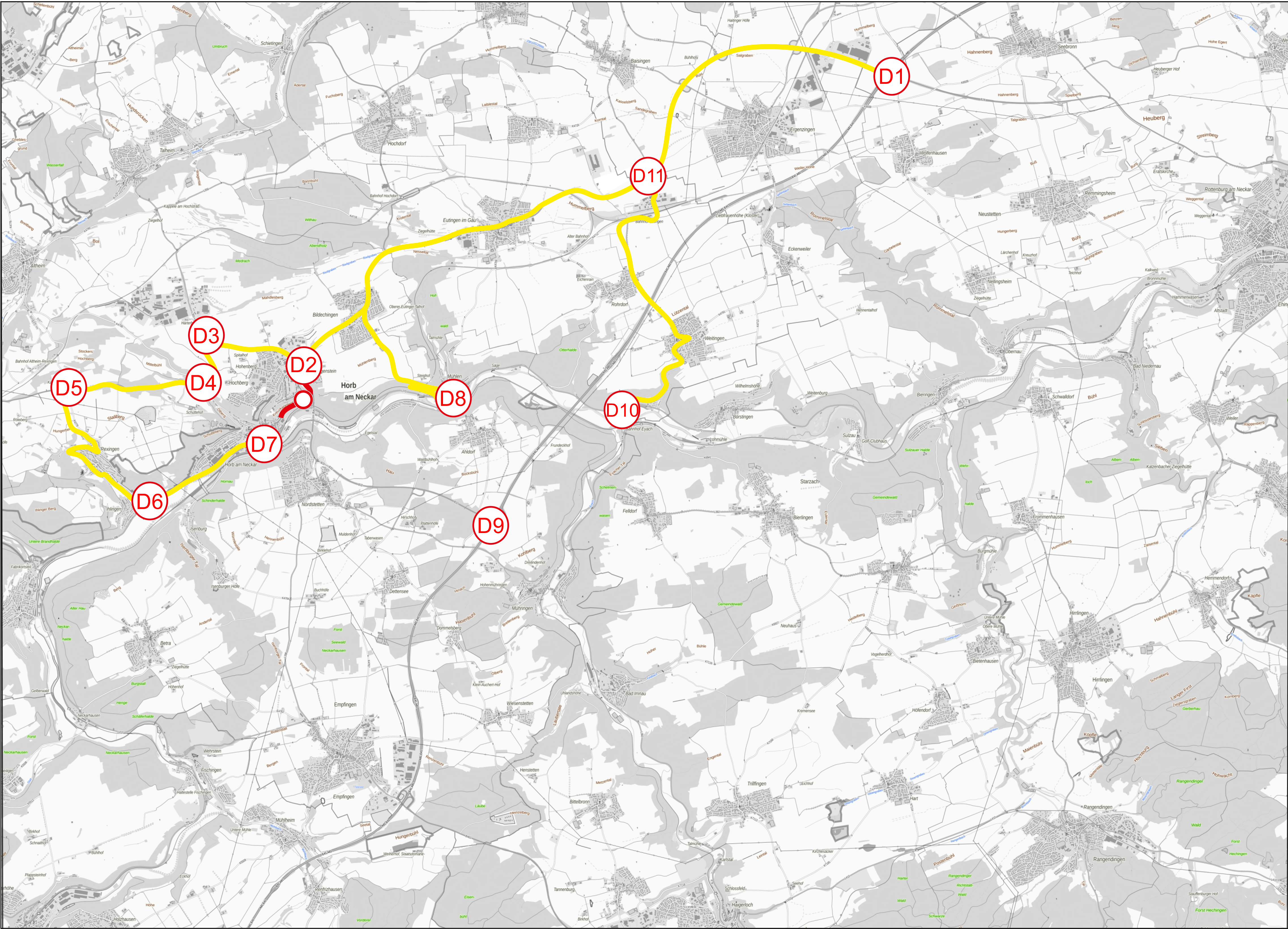 Übersichtslageplan Umleitungskonzept