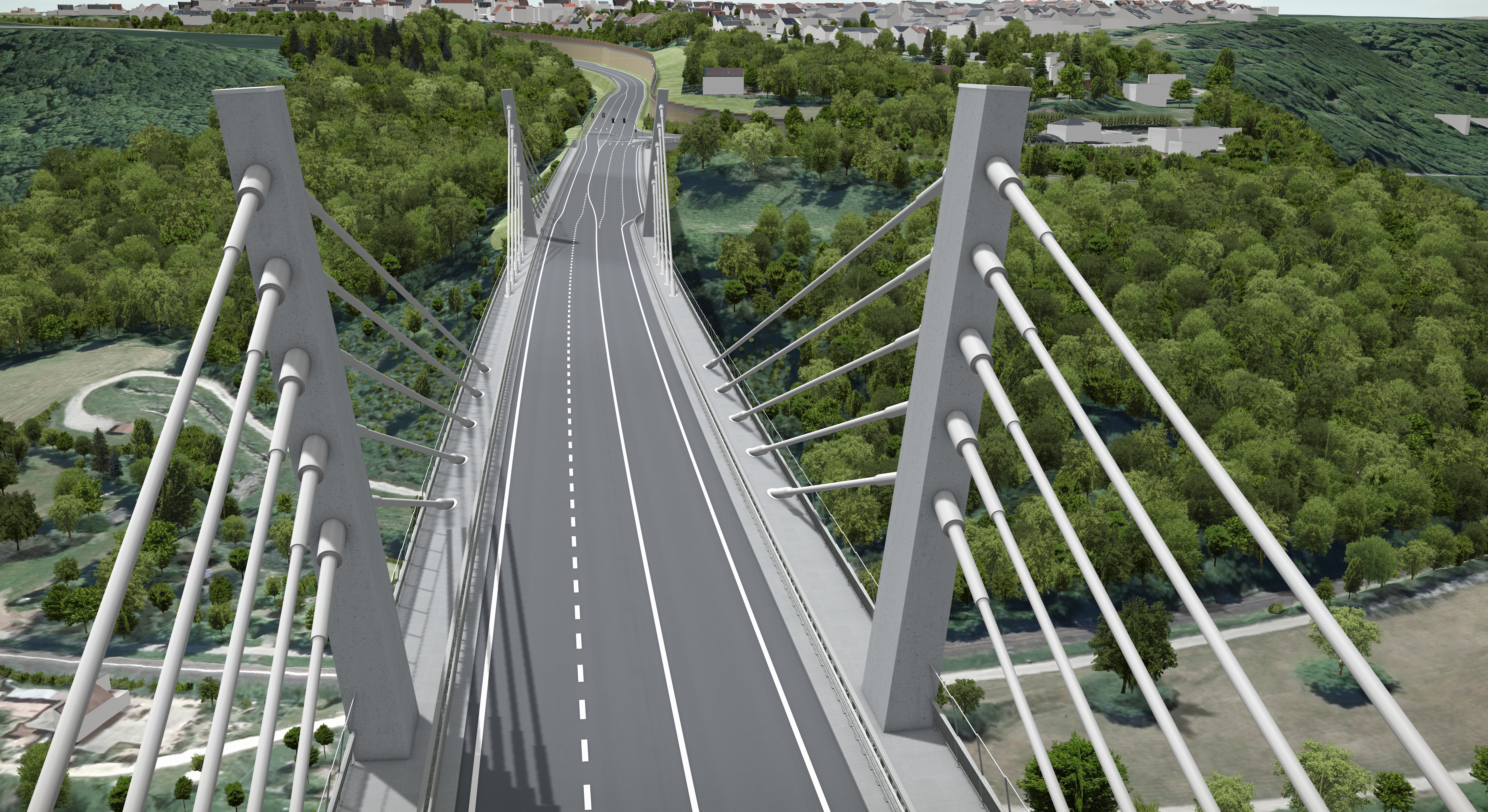 Bauabschnitt 3 - Seilverankerung Visualisierungen zur Seilabspannung der Neckartalbrücke