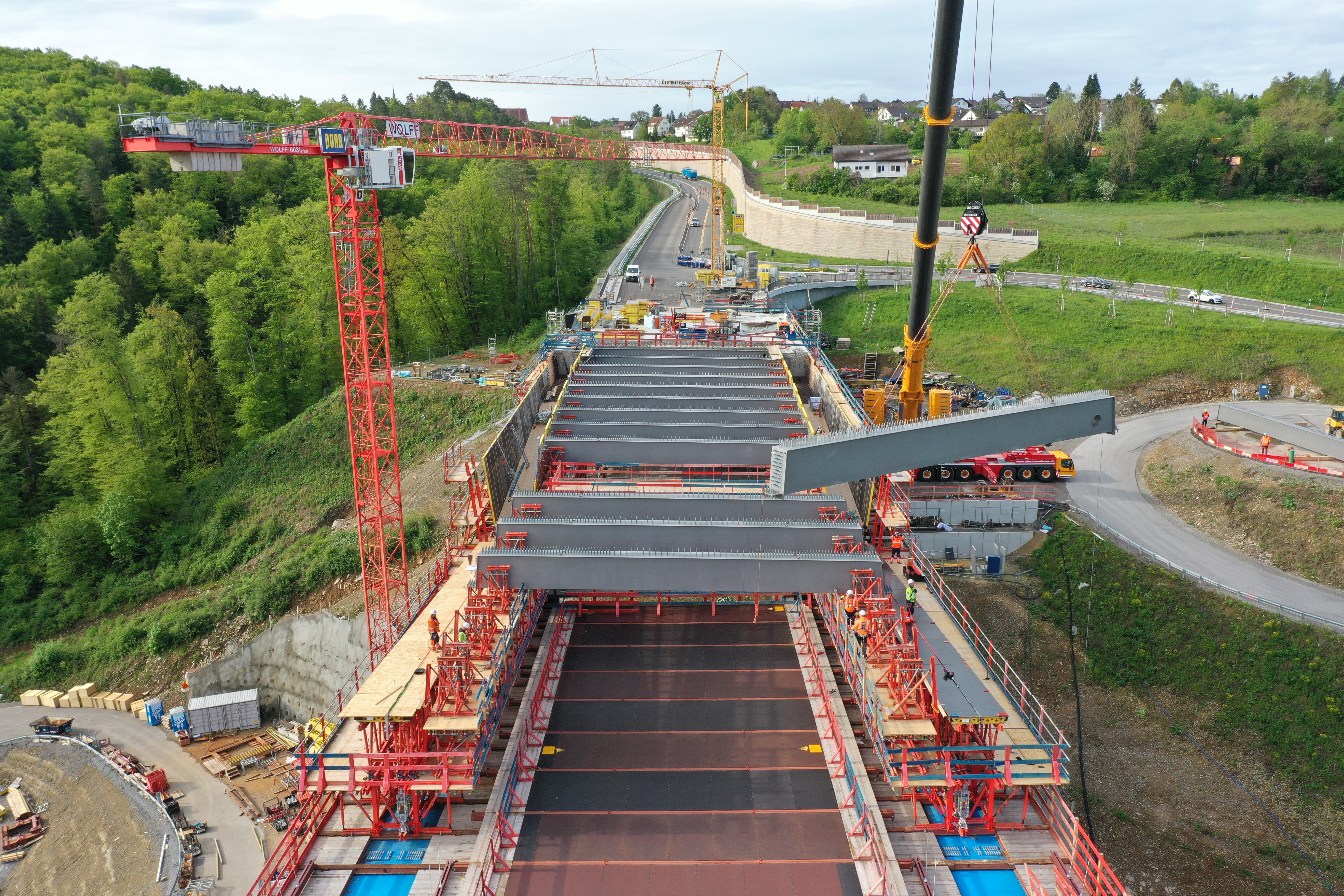 Baustelle an der Neckartalbrücke Horb