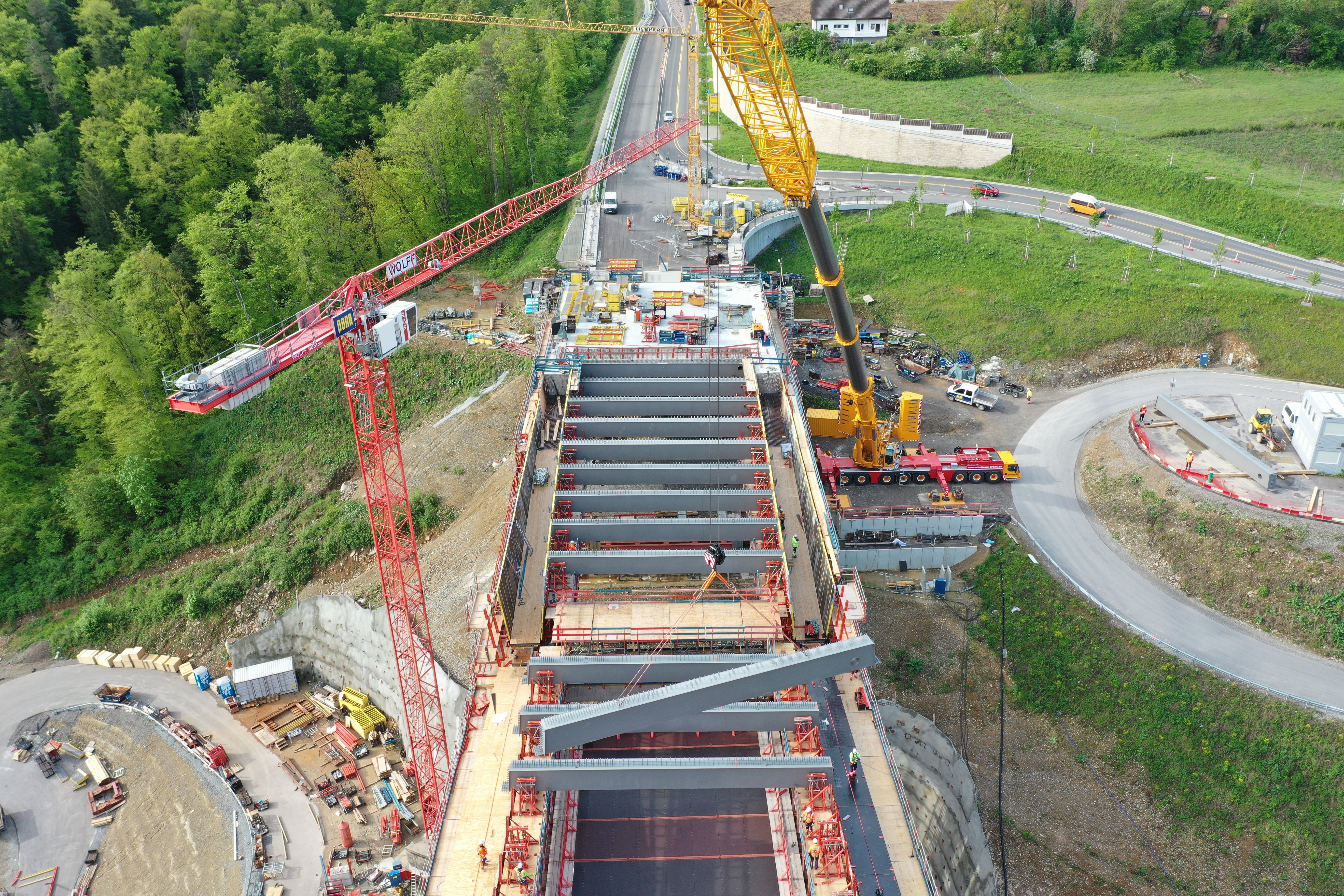 Baustelle an der Neckartalbrücke Horb