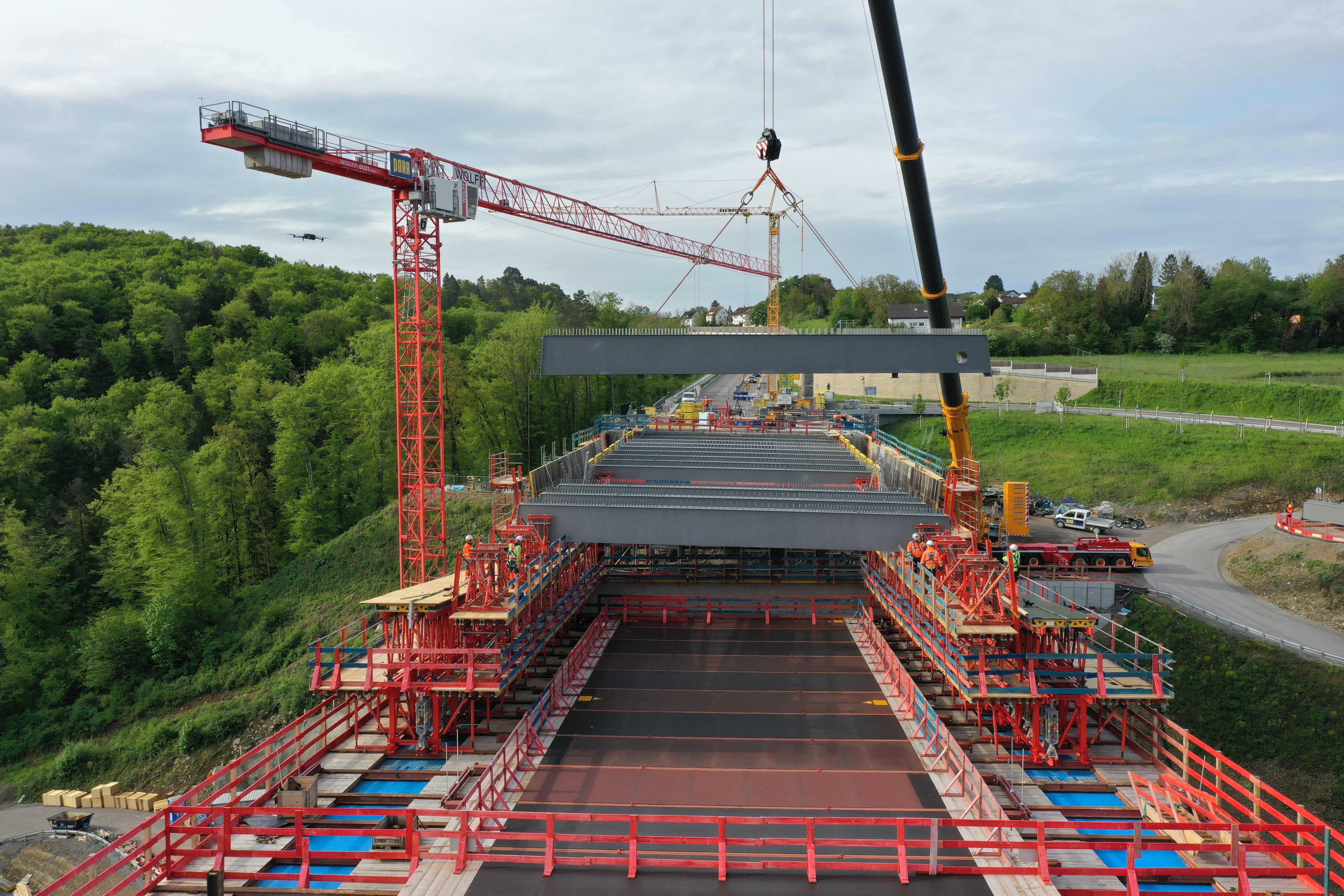 Baustelle an der Neckartalbrücke Horb