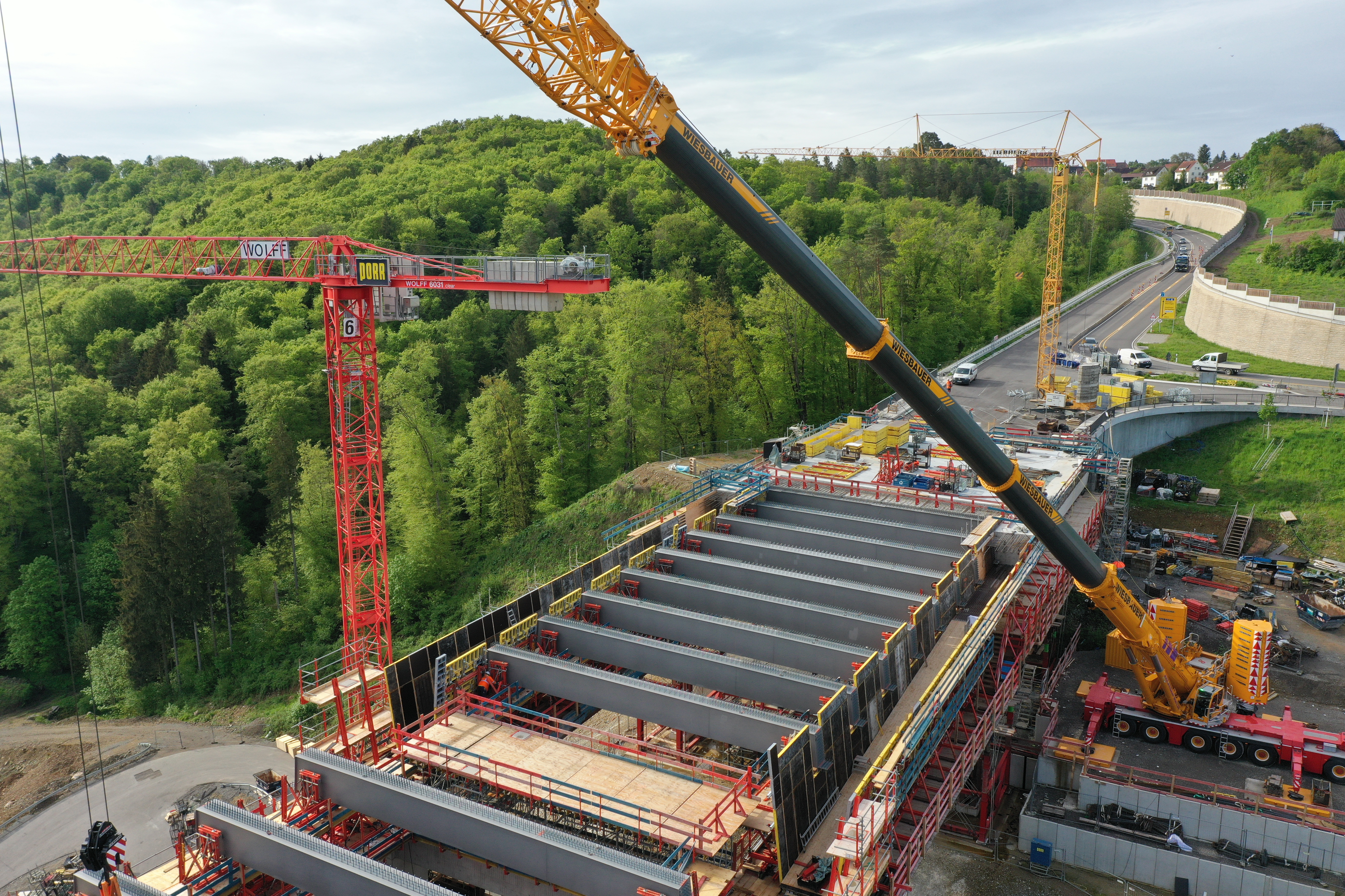 Baustelle an der Neckartalbrücke Horb