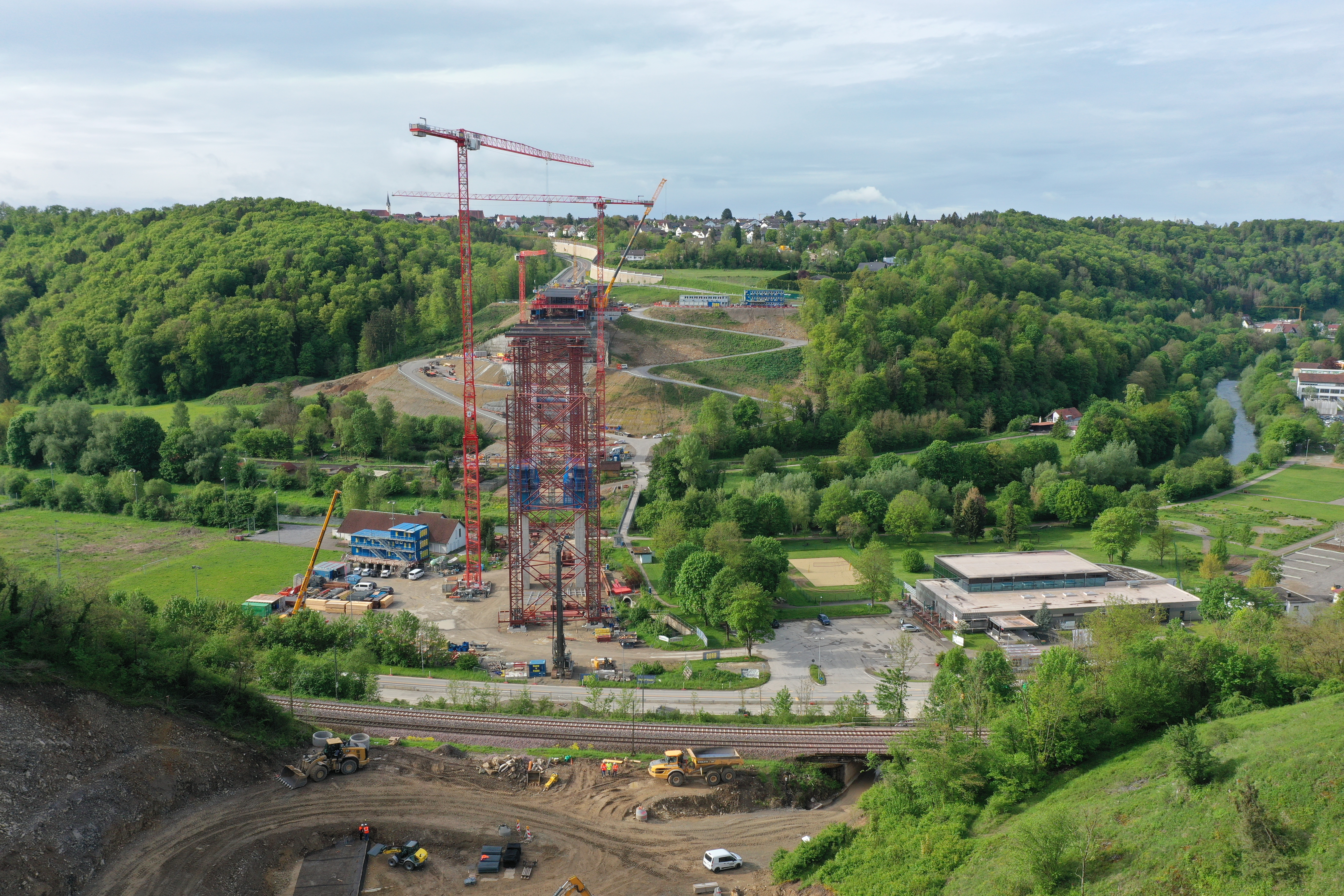 Baustelle an der Neckartalbrücke Horb