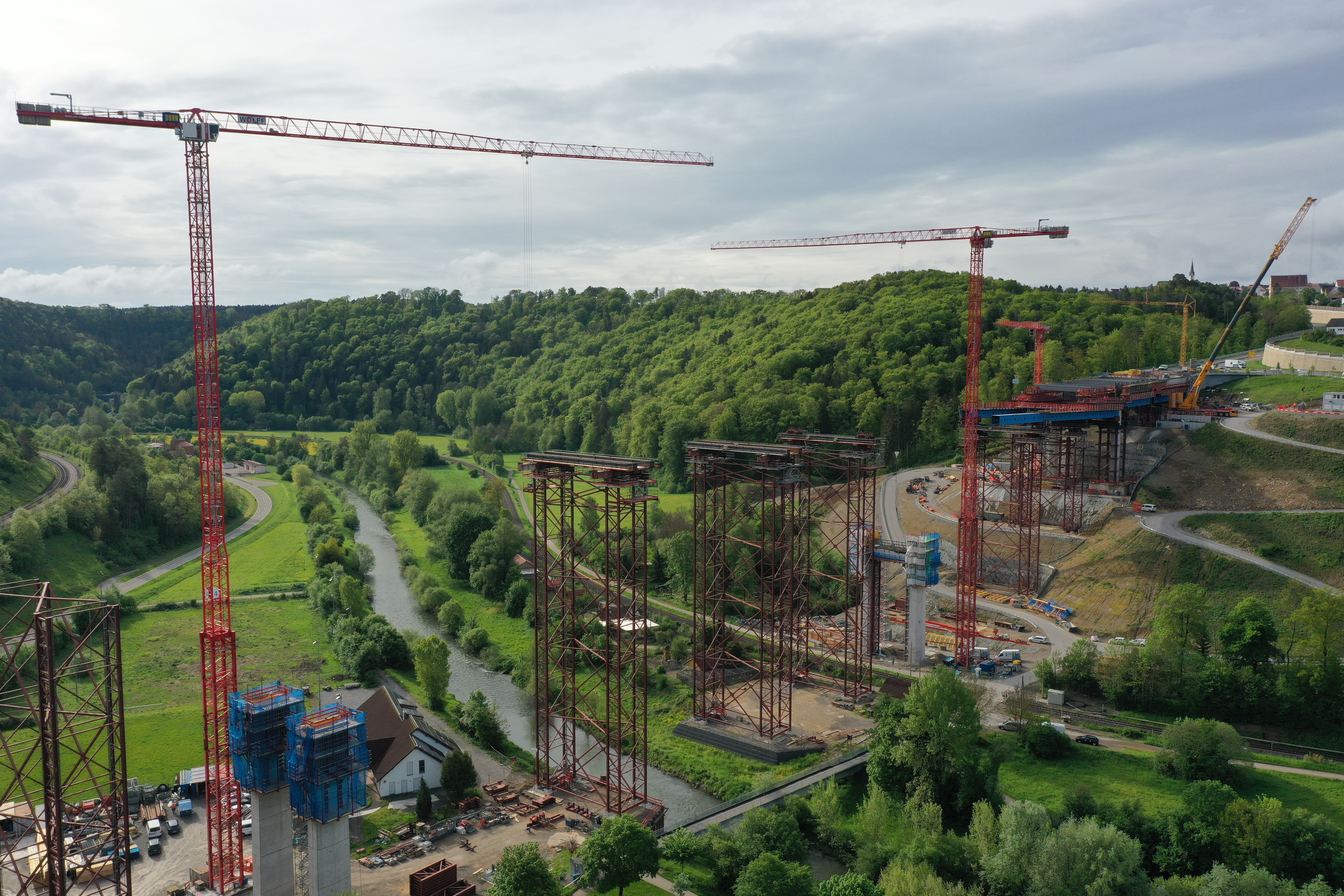 Baustelle an der Neckartalbrücke Horb