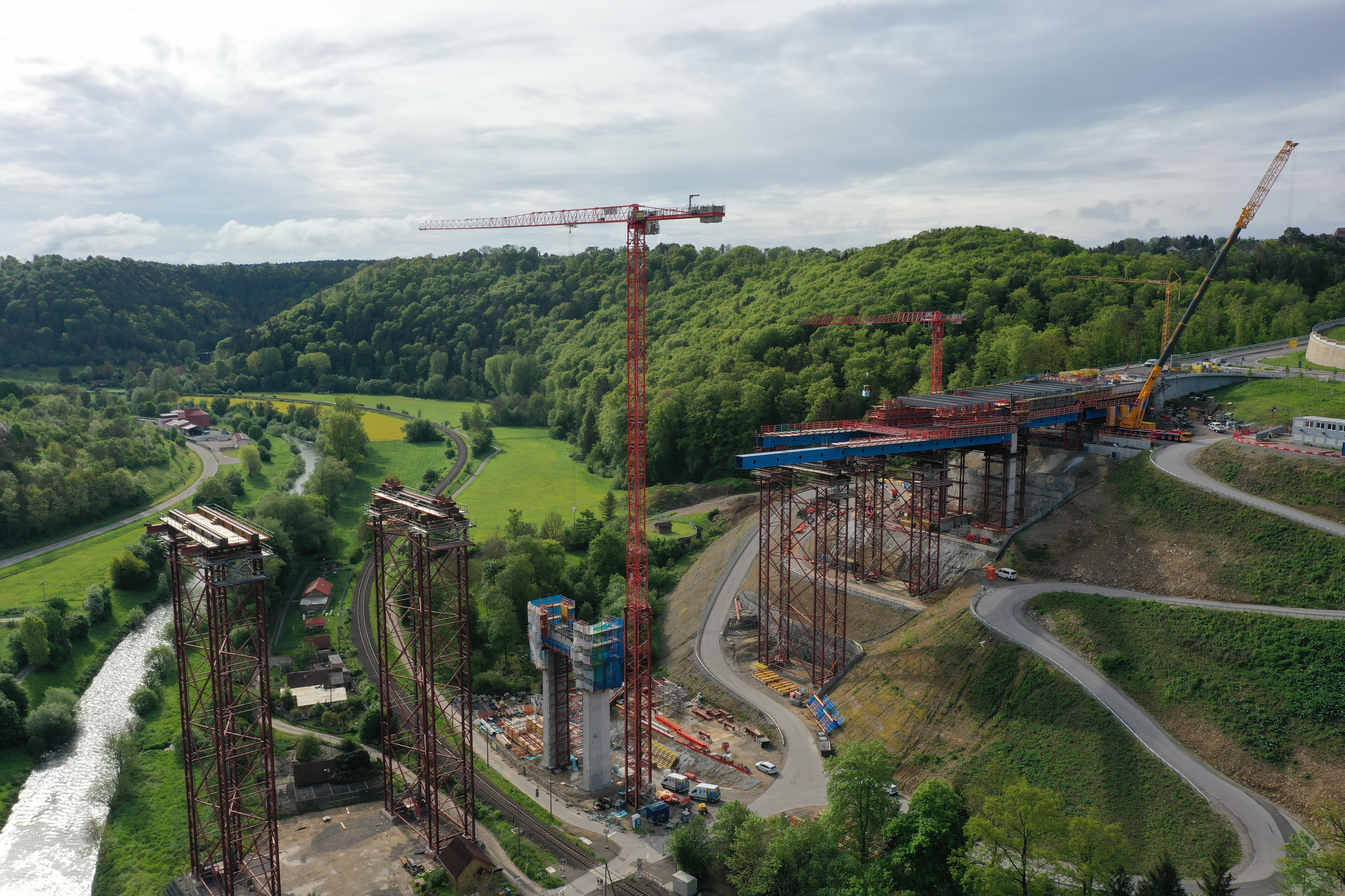 Baustelle an der Neckartalbrücke Horb