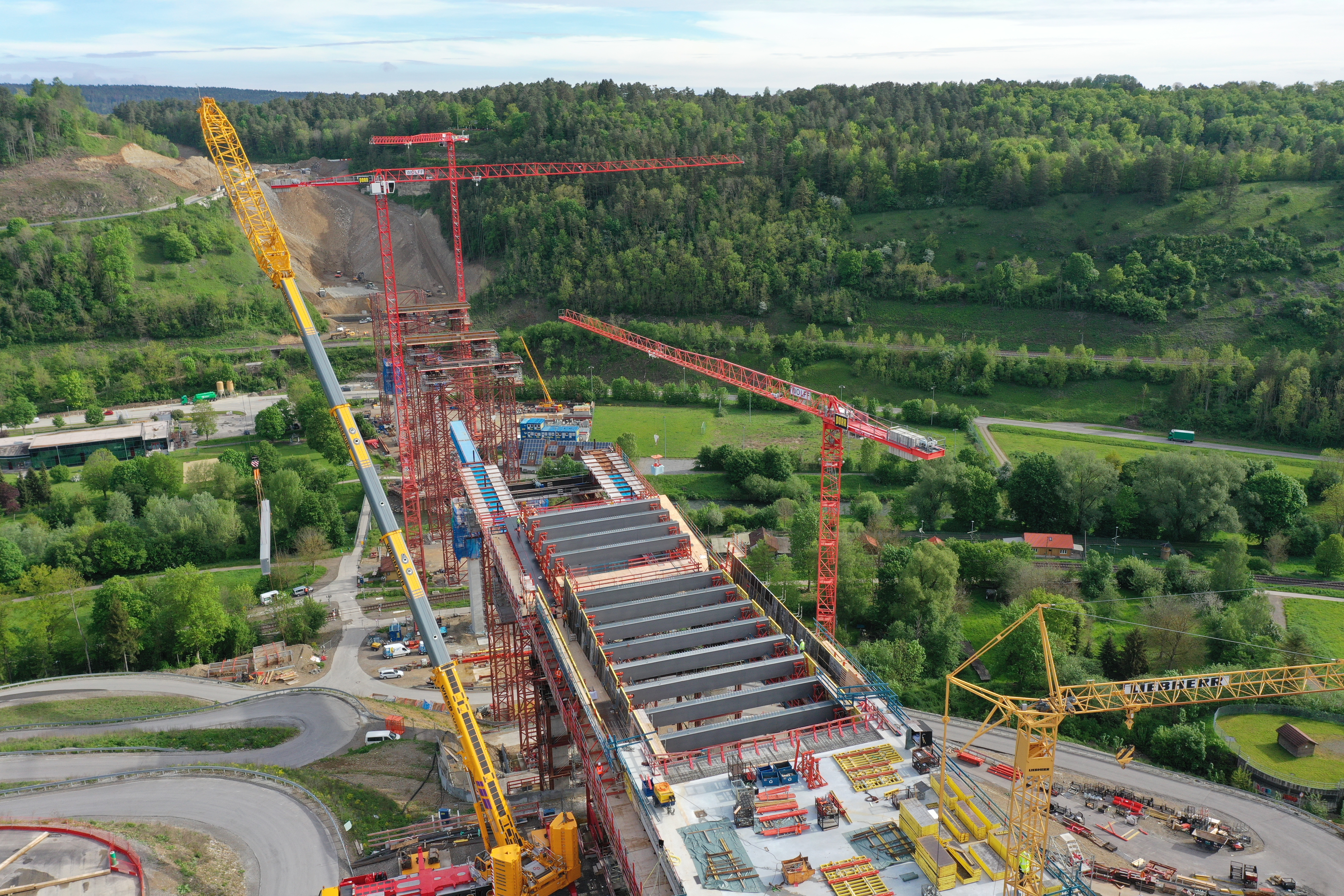 Baustelle an der Neckartalbrücke Horb