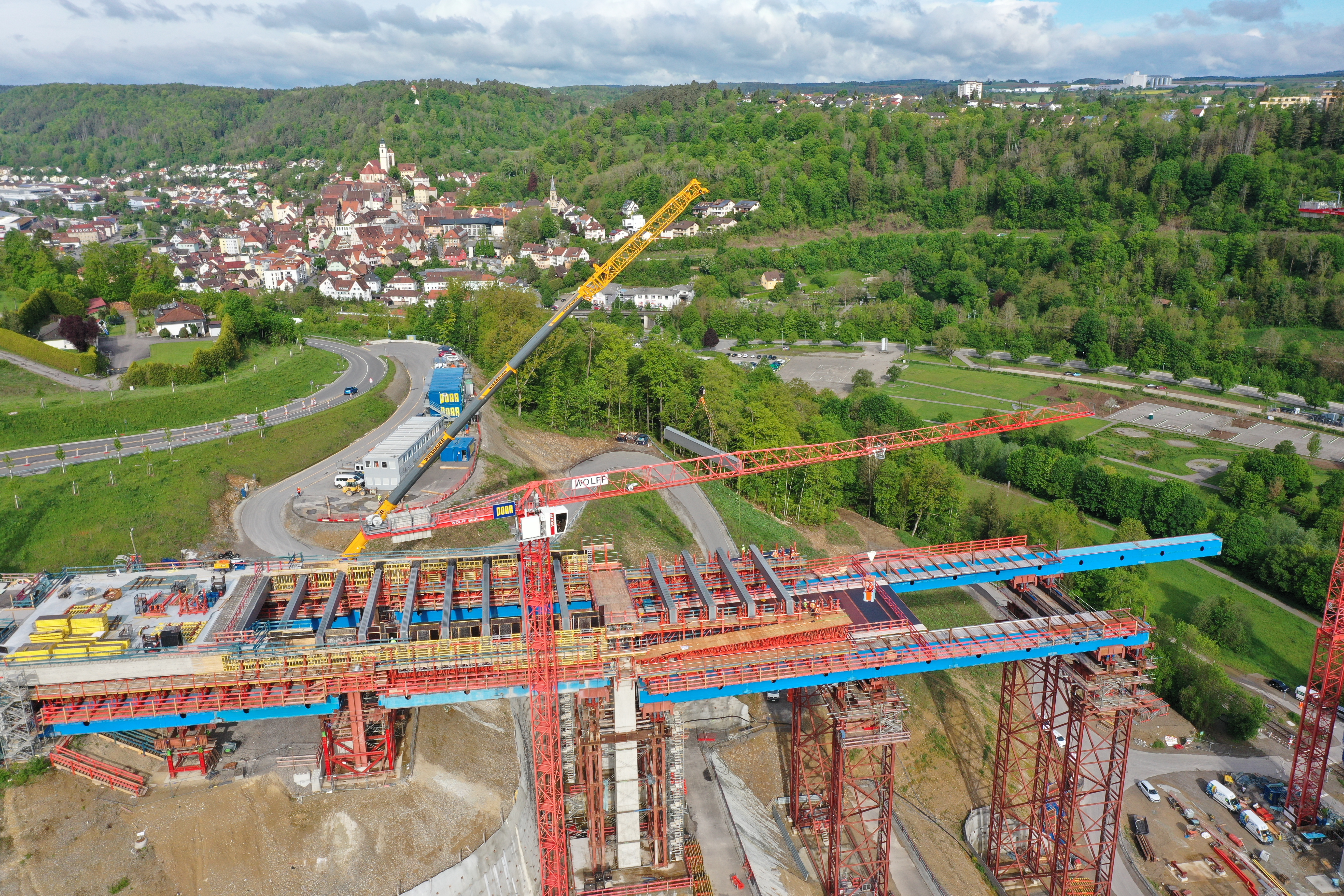 Baustelle an der Neckartalbrücke Horb