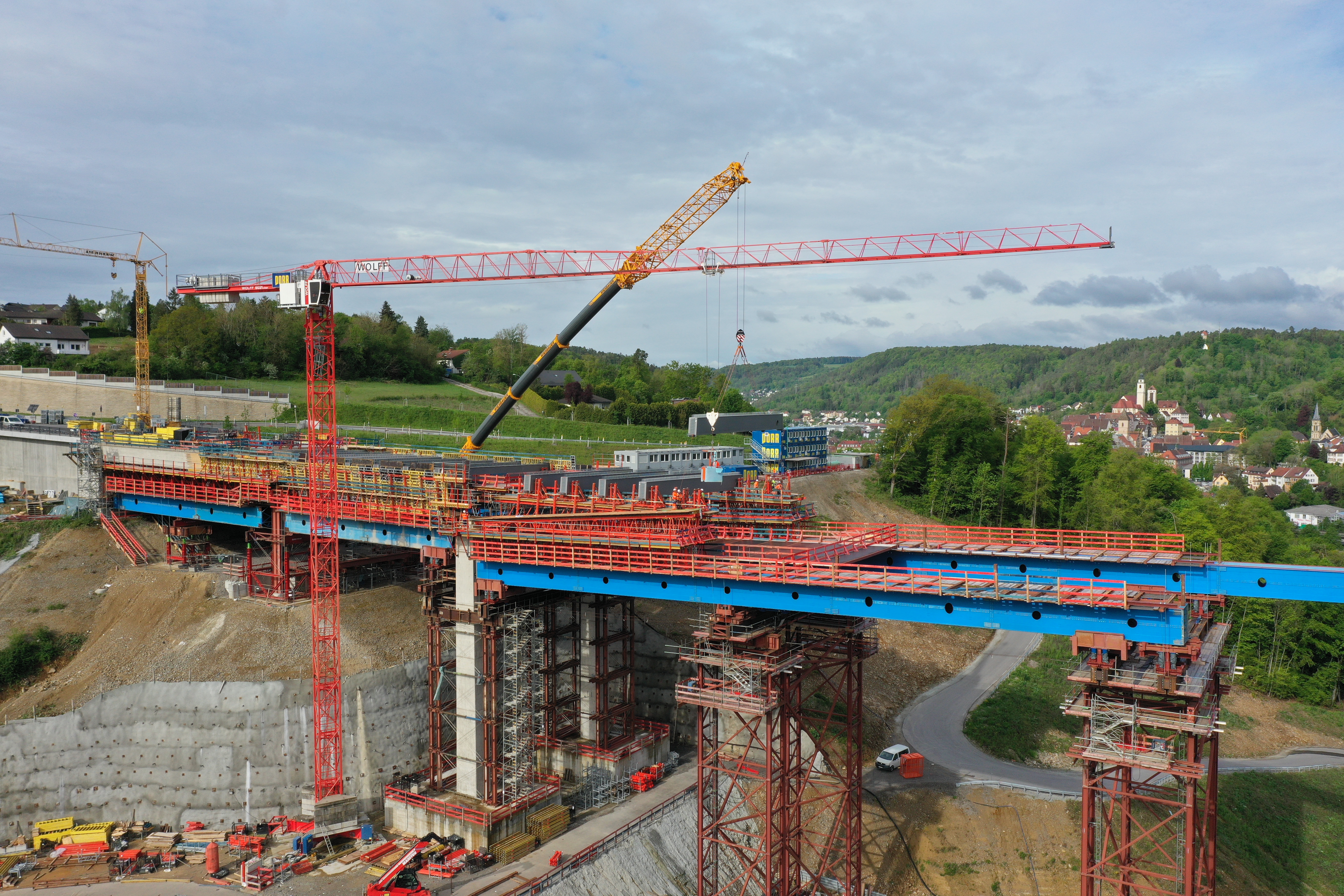 Baustelle an der Neckartalbrücke Horb