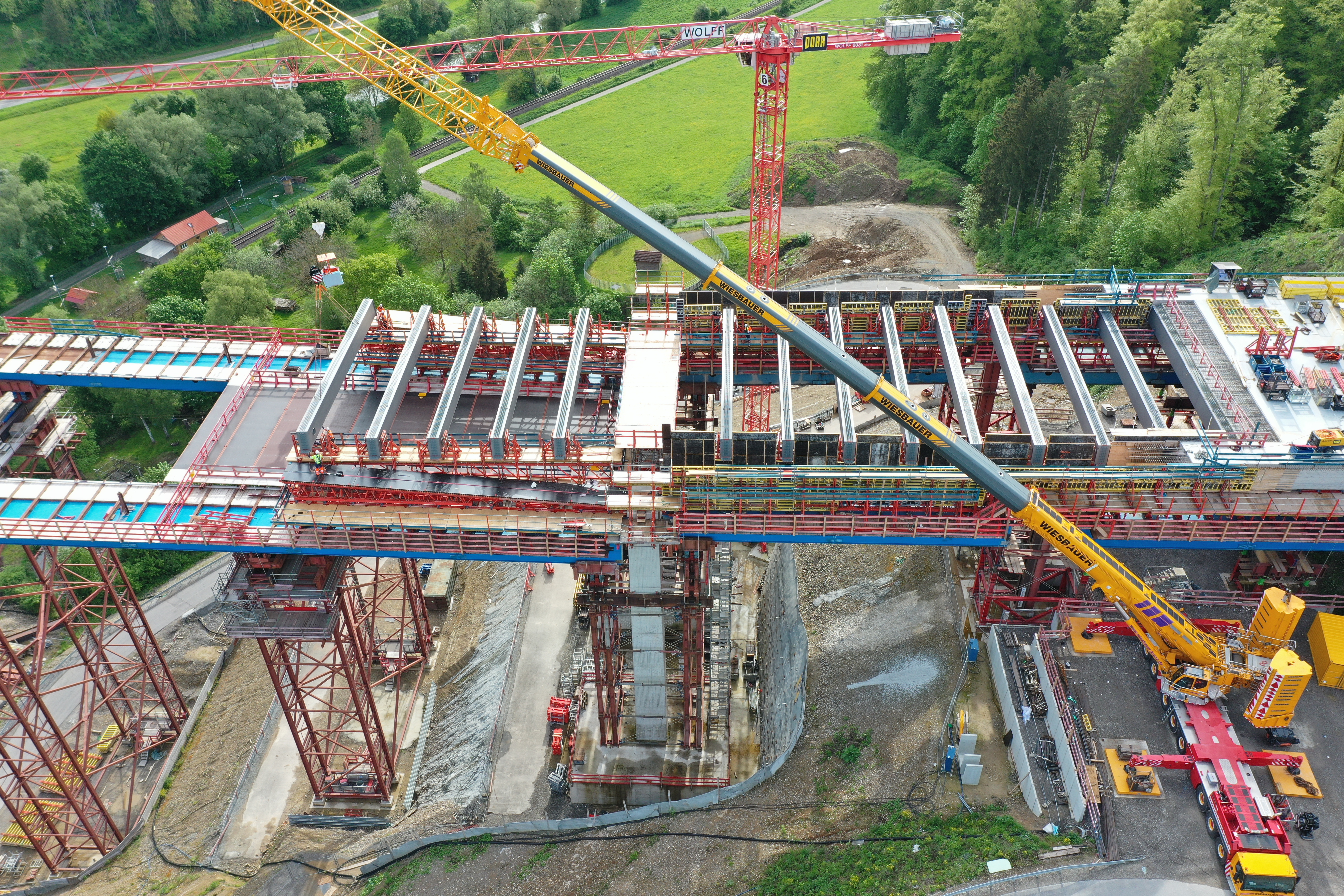 Baustelle an der Neckartalbrücke Horb